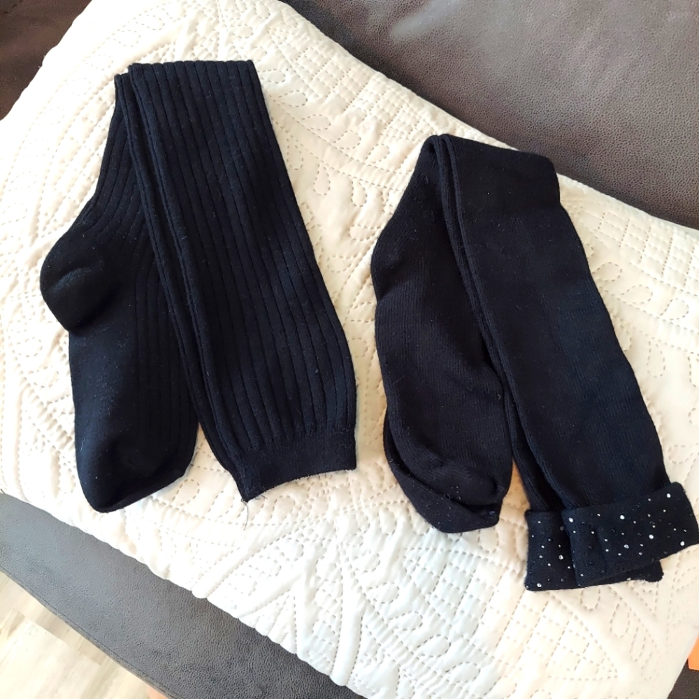 Knee Hi socks black NEW Size 8-9.5